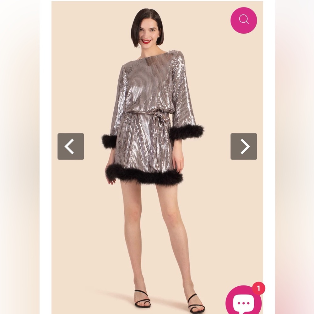 Trina Turk Sequin & Feather Sress - BRAND NEW